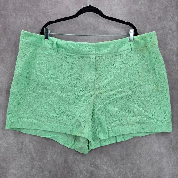 Cato Pants - Cato Green Lace Classic Boho Active Preppy Beach Cotton Shorts Plus 3XL 26W